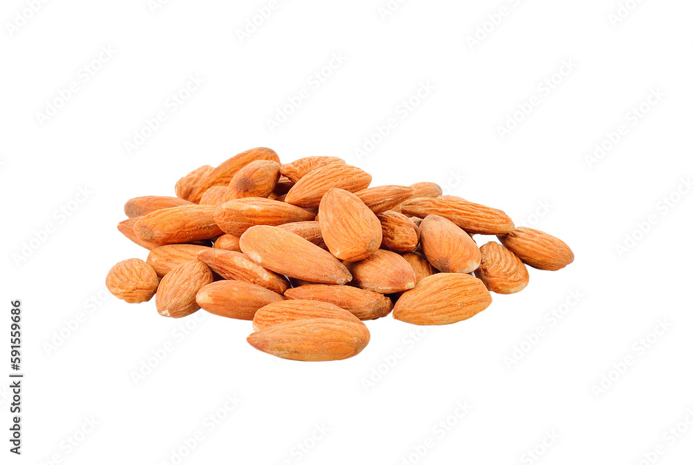 almonds isolated on  transparent png