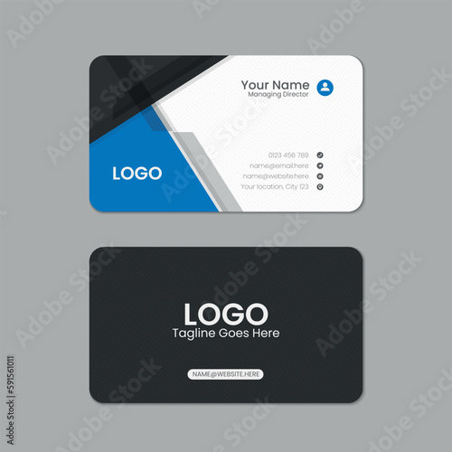 Professional business card template design, Printable double sided corporate visiting card template design