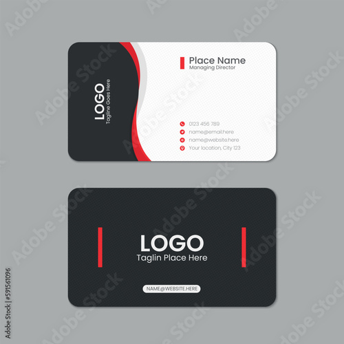 Professional business card template design, Printable double sided corporate visiting card template design