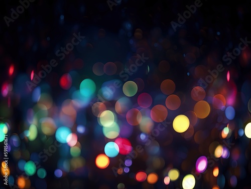 Farbenfrohes Bokeh-Wunderland: Leuchtende bunte Bokeh-Lichter, atmosphärische Hintergrundgestaltung, festliche Stimmung, Lichtspiel - Ideal für Feiern, Fotografie, Generative AI 10