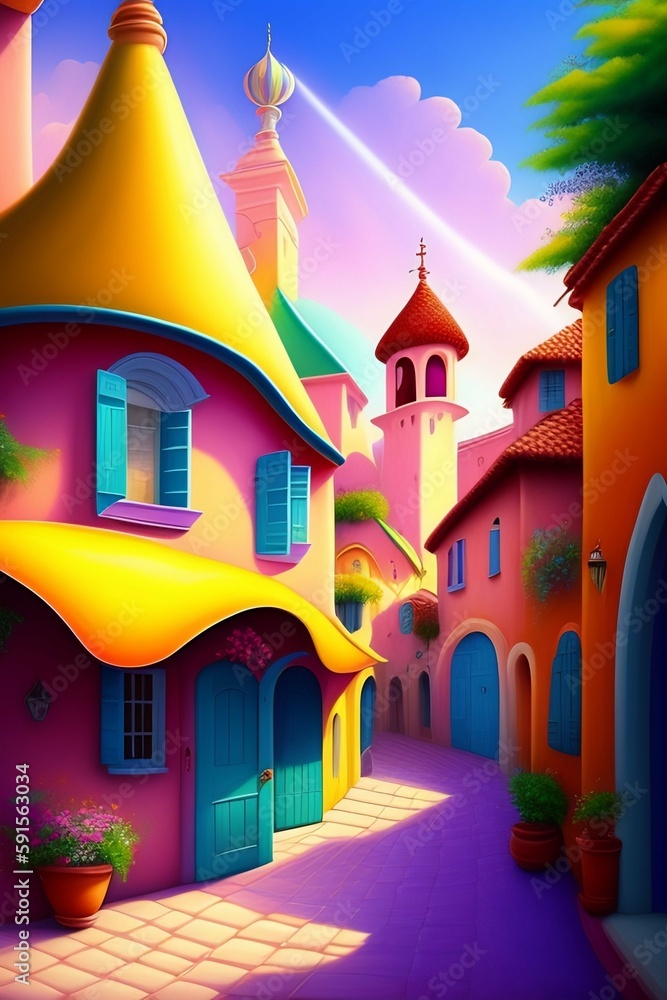 Landscape of colorful city Landscape of colorful city