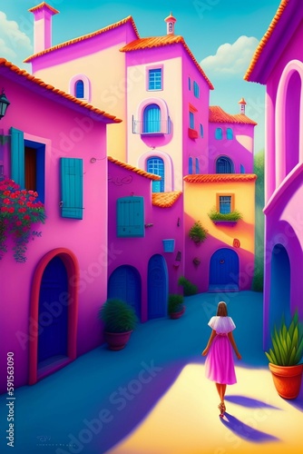 Landscape of colorful city © Mr