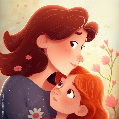 Mother day  illustration  hug  love