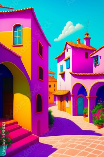 landscape of colorful city © Mr