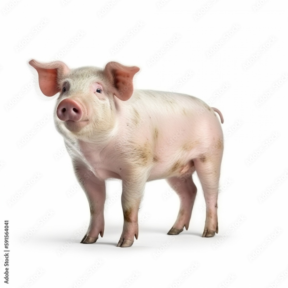 pig on white pig on white