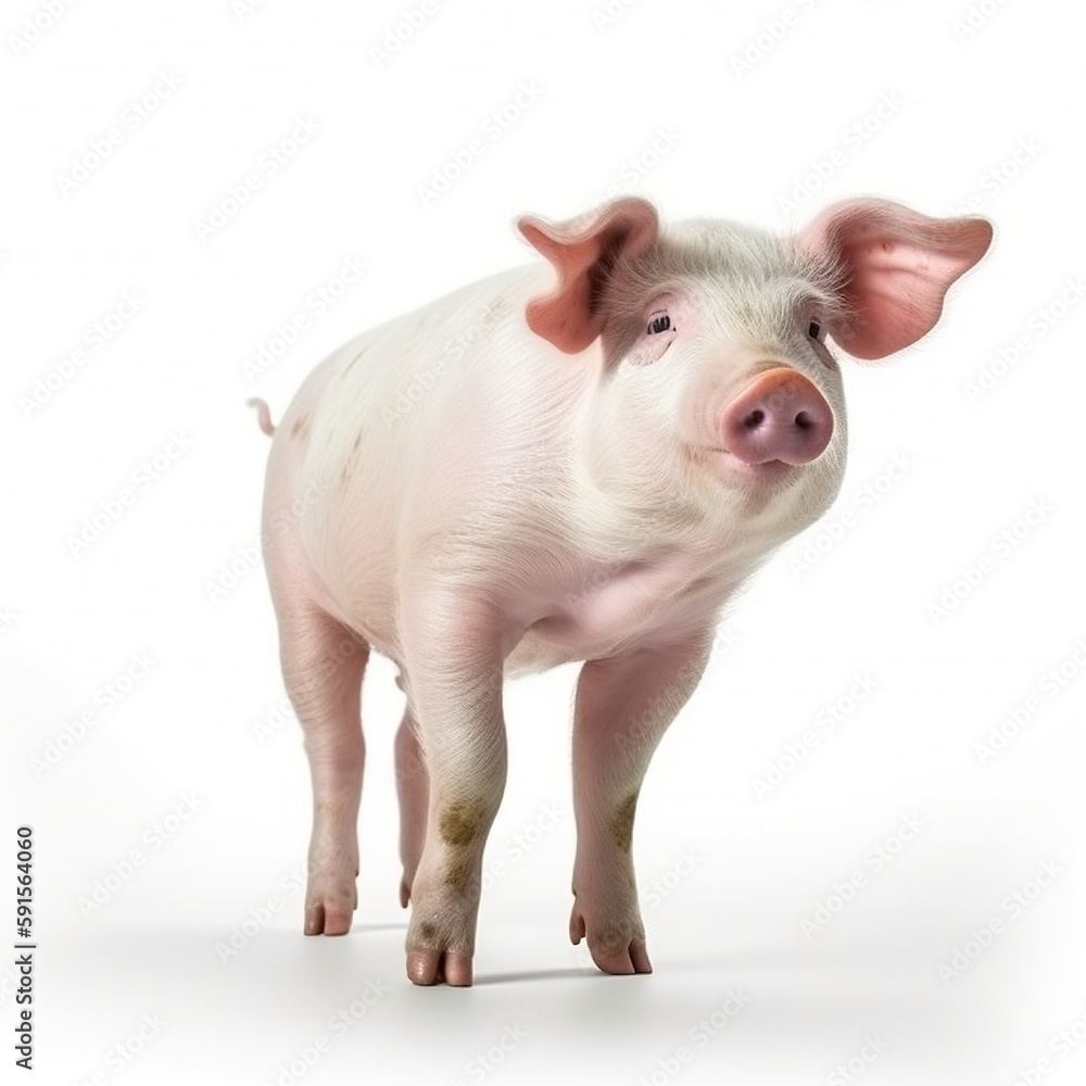 pig on white pig on white