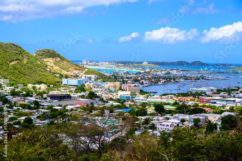 Areal view of the island of Saint Maarteen photo