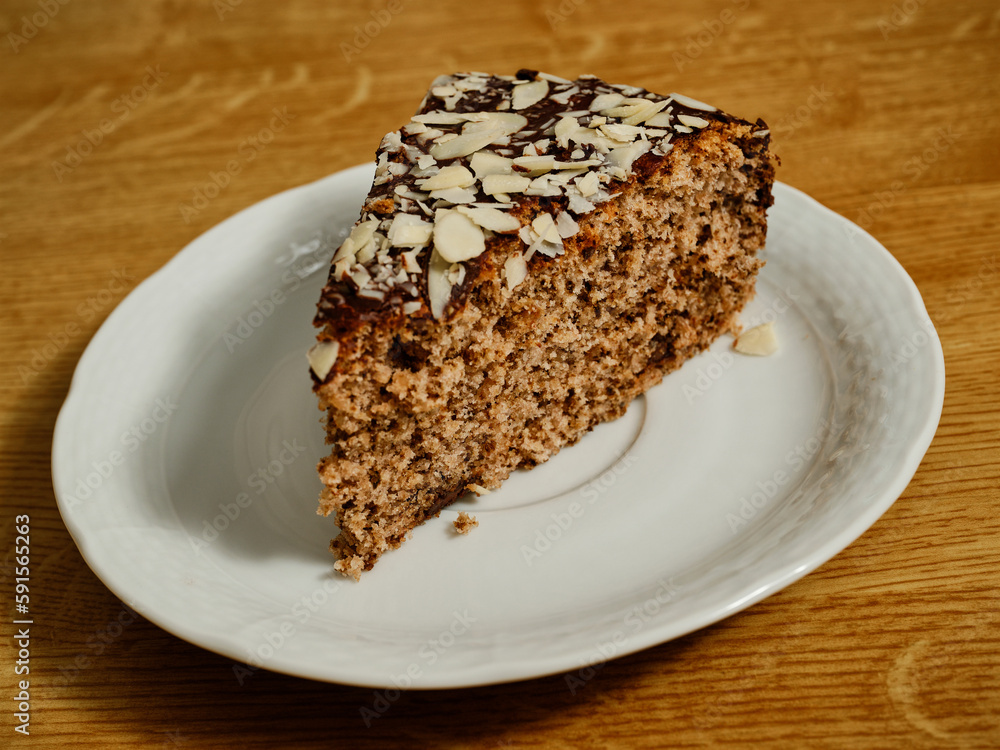 Tasty walnut cake with chocolate Tasty walnut cake with chocolate