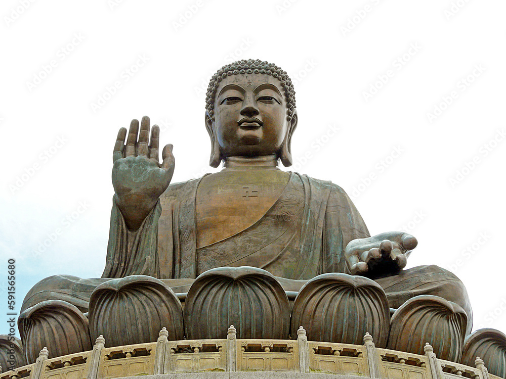 Fototapeta premium Bronze Buddha on Lantau Island, Hong Kong