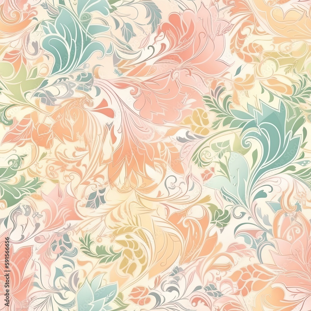 Playful and modern floral seamless pattern, featuring bold and geometric shapes that add a trendy and edgy touch to any project. Playful and modern floral seamless pattern, featuring bold and geometric shapes that add a trendy and edgy touch to any project.