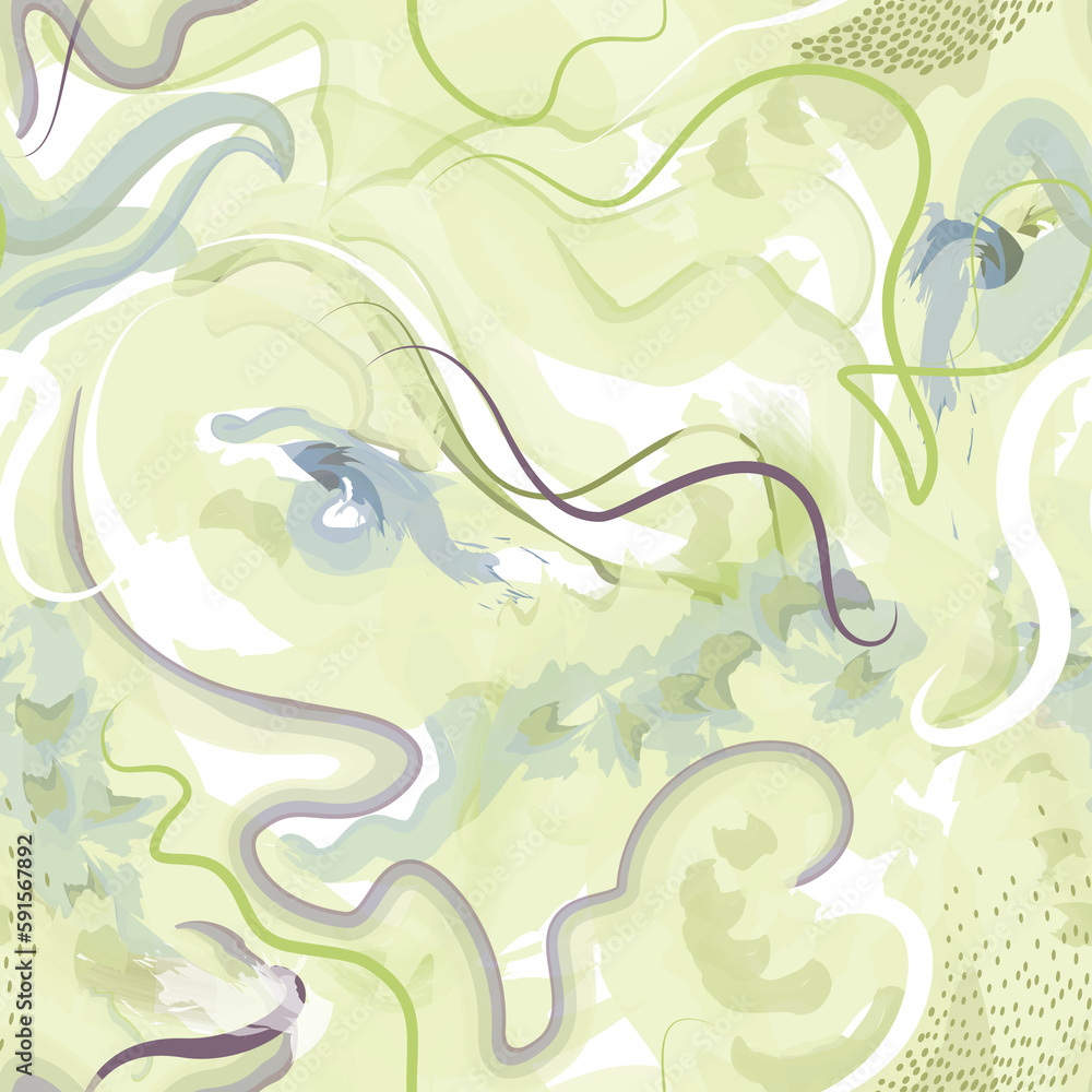 © Terriana - Abstract wavy lines. Watercolor drawing seamless pattern. Gentle multicolor texture in bright spring style. Flowing waves abstraction. Modern background for web site business graphics. © Terriana - Abstract wavy lines. Watercolor drawing seamless pattern. Gentle multicolor texture in bright spring style. Flowing waves abstraction. Modern background for web site business graphics.