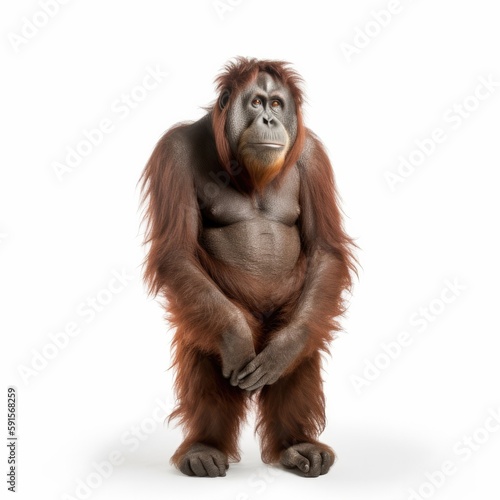orangutan, white background, 