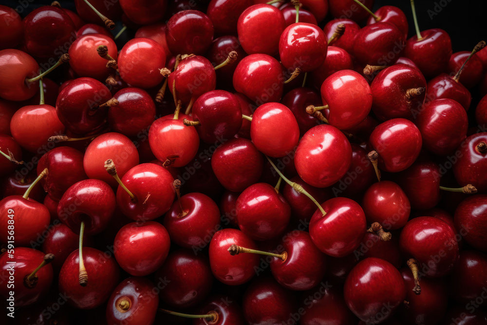Cherry, a lot of cherries, generative ai, Fresh tasty fruit Cherry, a lot of cherries, generative ai, Fresh tasty fruit