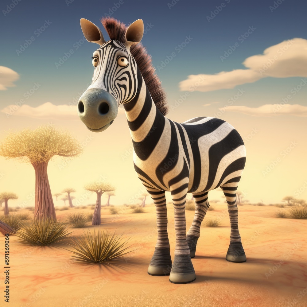 Fototapeta premium zebras in continent