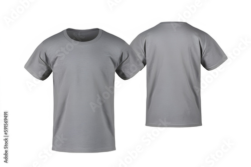 Men's grey T-Shirt Template for Design Mockup and Print. Generative AI