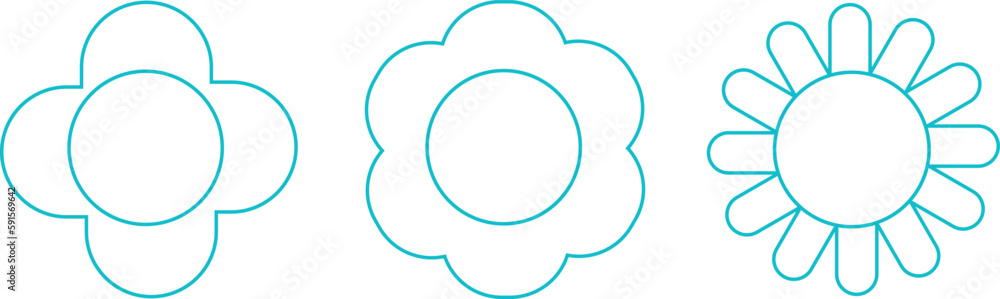 flowers and flower petals, flowers vector icons flowers and flower petals, flowers vector icons