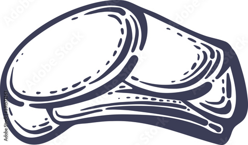 Chef hat sketch. Vector cook cap. Graphic illustration. Restaurant cafe uniform of kitchen staff