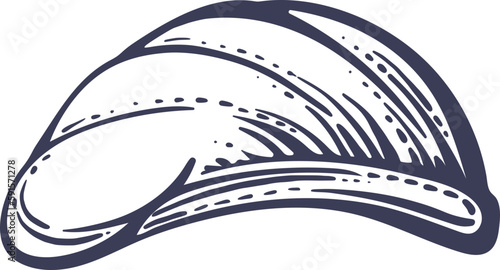 Chef hat sketch. Vector cook cap. Graphic illustration. Restaurant cafe uniform of kitchen staff