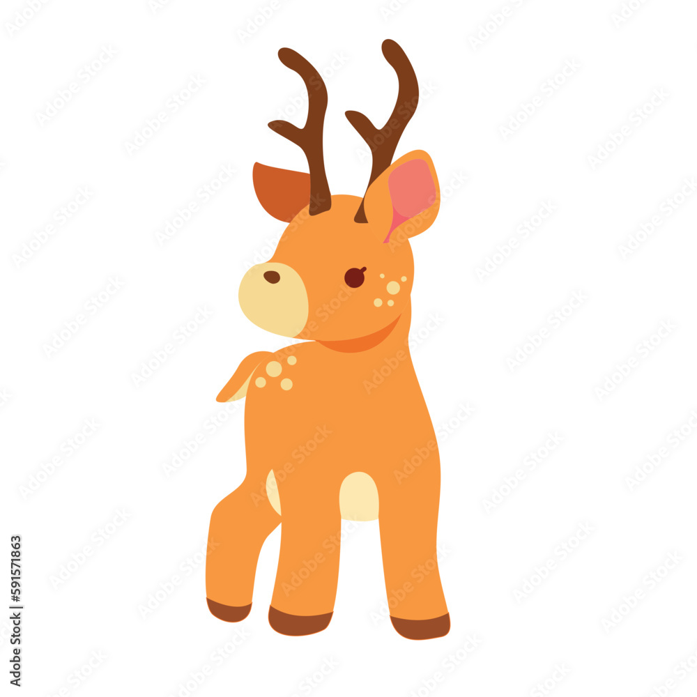 deer pose standing cartoon