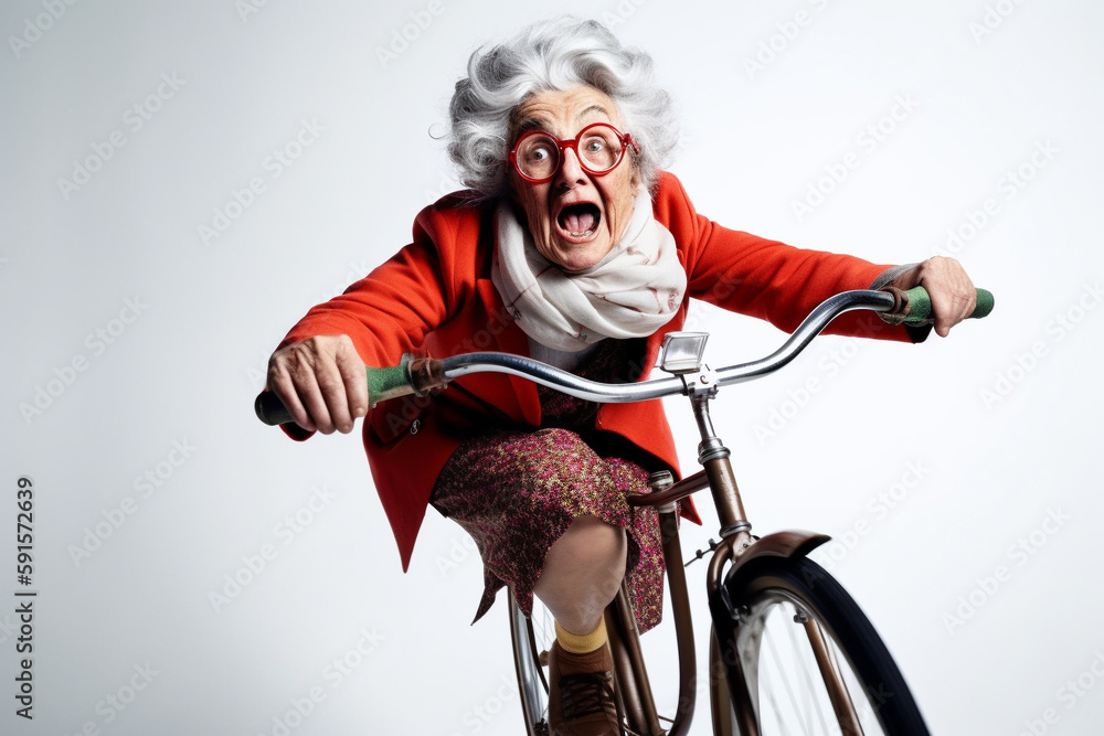 Old lady on bicycle cheap