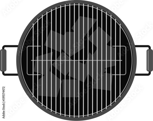 vector top view of bbq grill