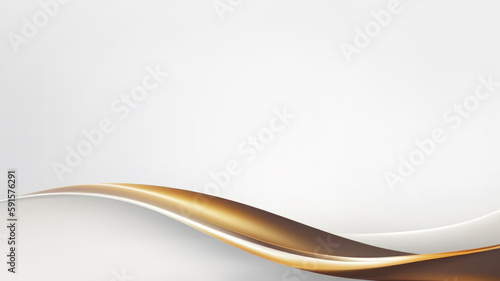A captivating wallpaper featuring a dynamic and flowing gold wave design with curves and wavy lines. Generative AI