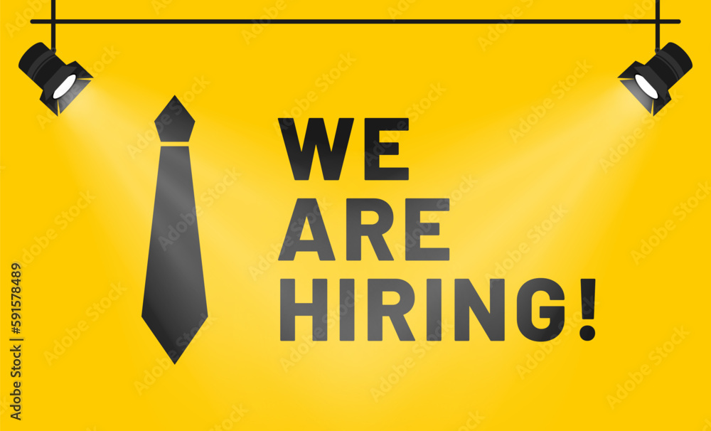 We are hiring, open vacancy. Hiring and recruitment banner design