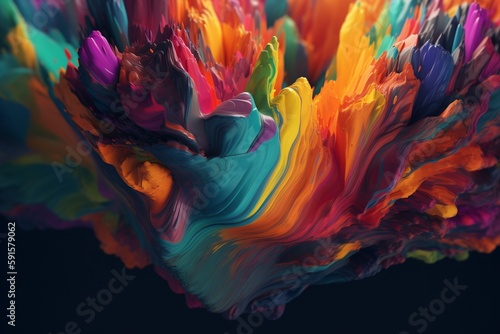 A colorful abstract design with flowing shapes and textures, Generative AI