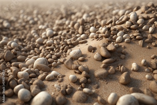 A close-up of a natural texture, such as a sand dune or pebbles on a beach, Generative AI