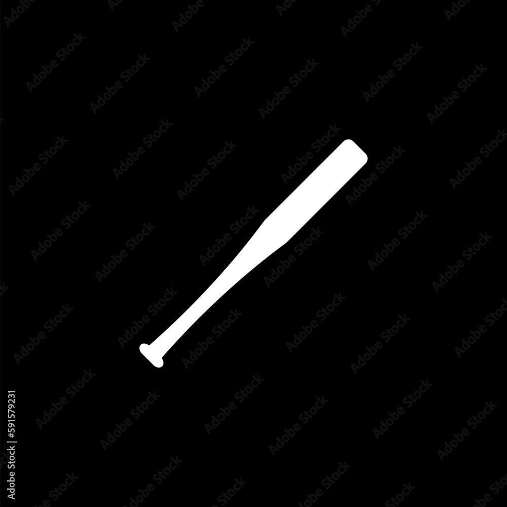 Baseball bat icon isolated on black background. Sport equipment. Baseball bat icon isolated on black background. Sport equipment.