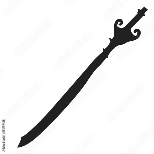Sword silhouette. Black sword illustration.