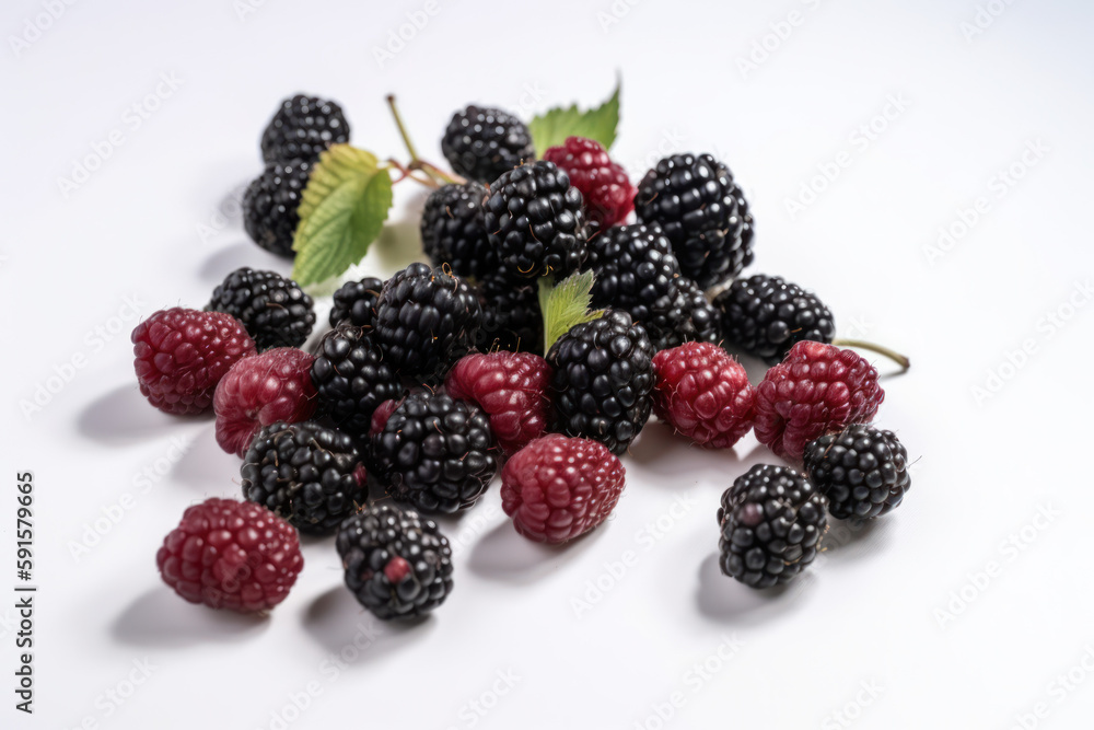 Blackberry, white isolated background generative ai, Fresh tasty fruit Blackberry, white isolated background generative ai, Fresh tasty fruit