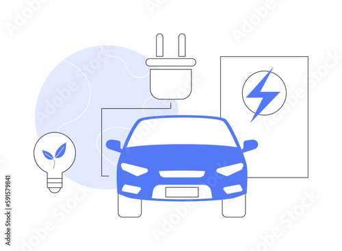 Electric vehicle use abstract concept vector illustration.