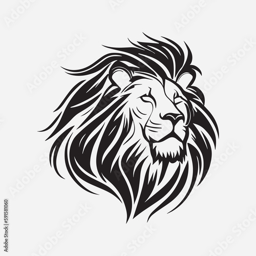 Illustration of a lion head logo, can use for tattoo design, sticker or any kind of graphic work