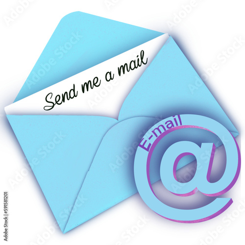 Send me a e-mail  - light blue color - png file - with a transparent background for designer use. Isolated from the front. ideal for website, email, presentation, advertisement, image