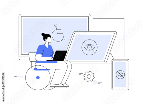 Electronic accessibility abstract concept vector illustration.