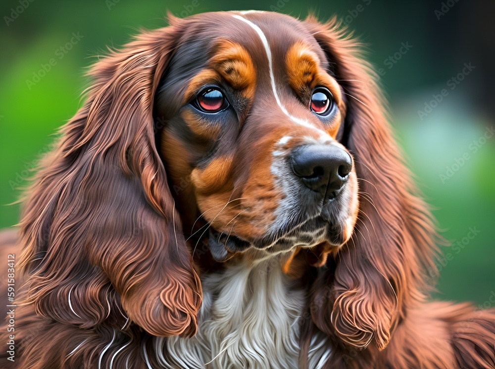 English Cocker Spaniel, hunting and gun dog breed, mammal, pet, domestic animal - AI generated, generative AI
English Cocker Spaniel, hunting and gun dog breed, mammal, pet, domestic animal - AI generated, generative AI