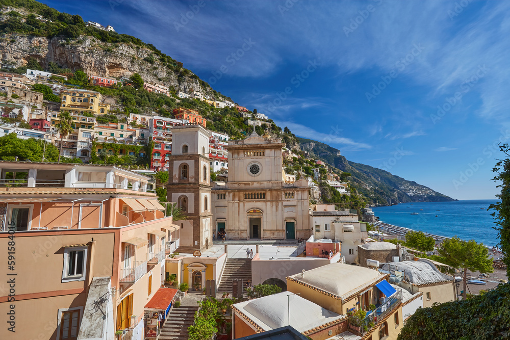 Beautiful view of Positano city in Amalfi Coast