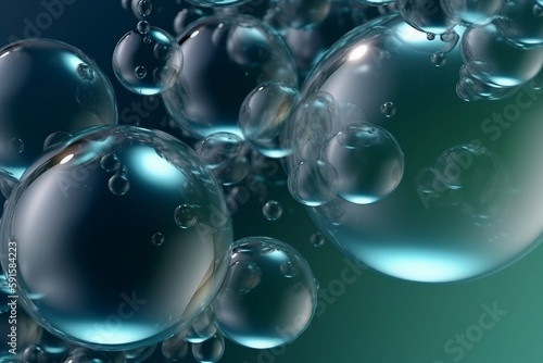 Wallpaper Mural 3d render, abstract background with translucent soap bubbles, wallpaper with glass balls Torontodigital.ca