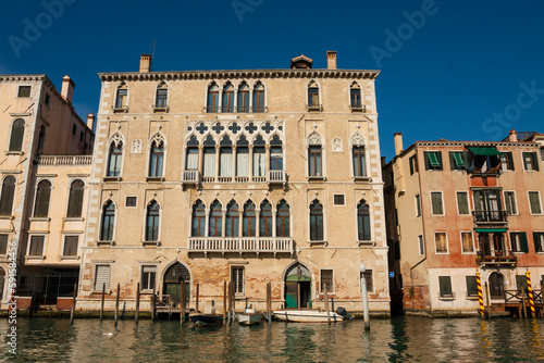 VENICE, ITALY - FEBRAURY 14, 2020: buildings on Grand Canal.