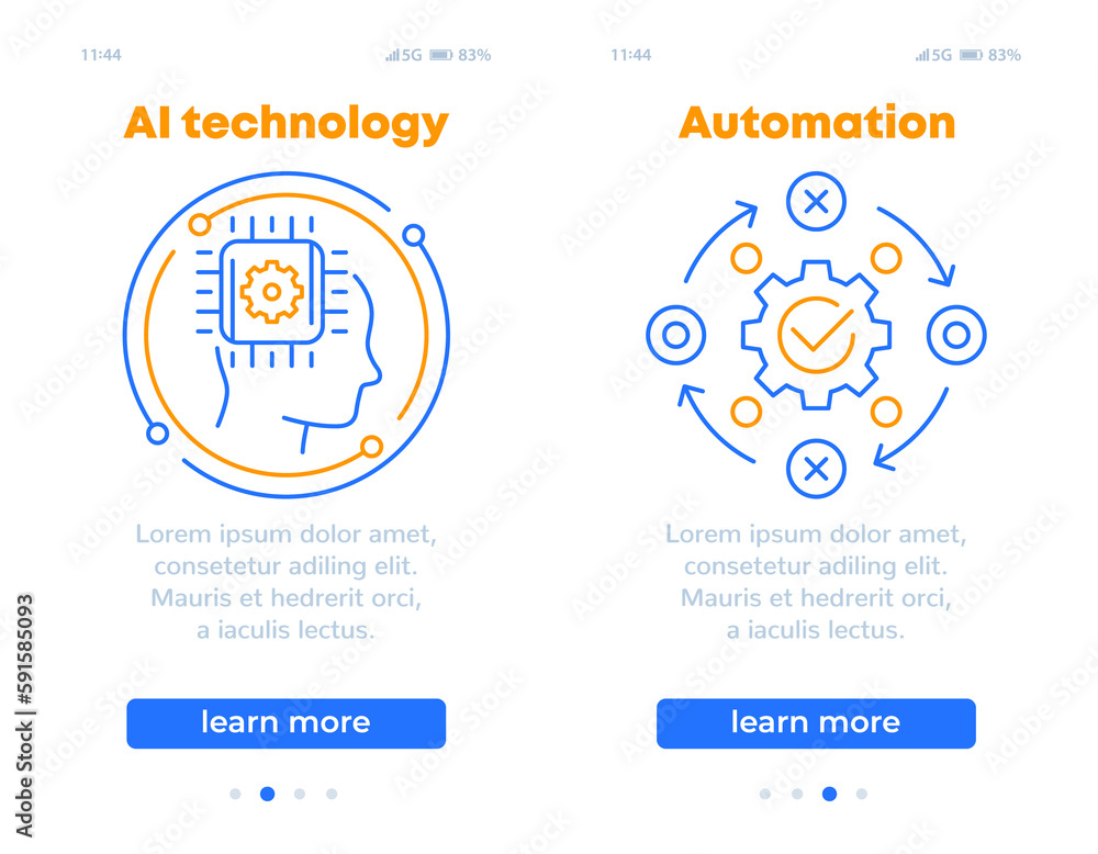 AI technology and automation banners for web AI technology and automation banners for web