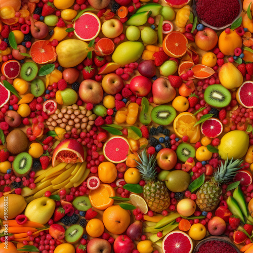 Mixed Fruit 3 - Seamless Repeating Background Tile