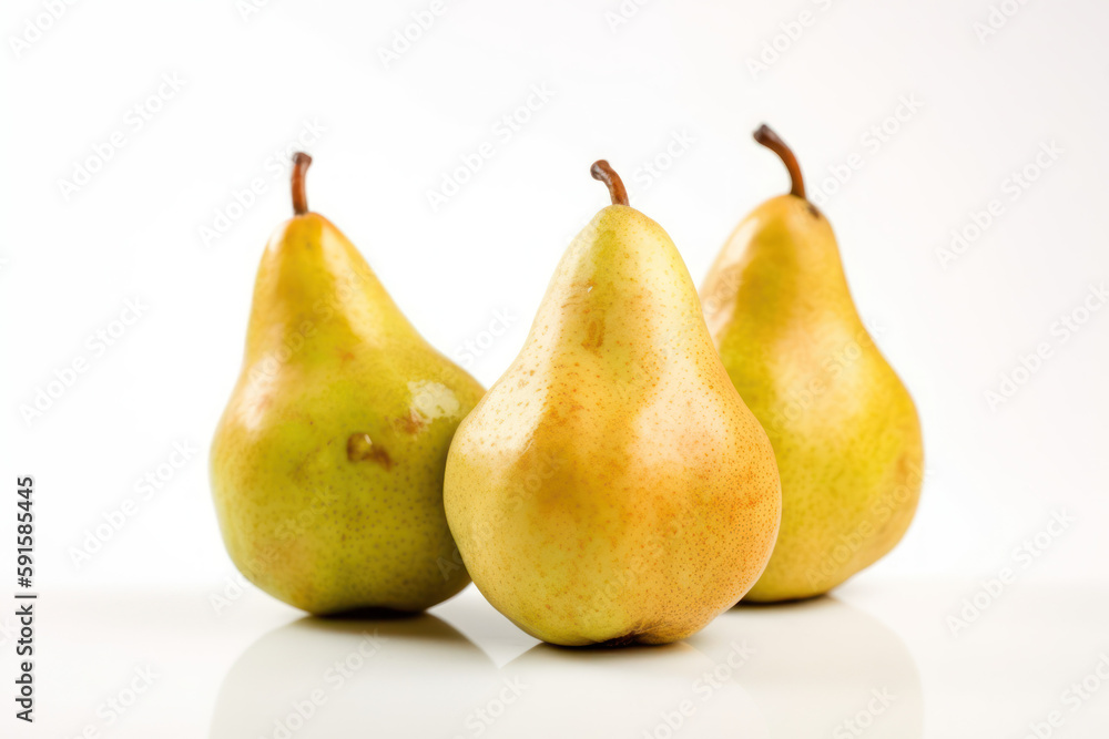 Pears on a white isolated background, generative ai, Fresh tasty fruit Pears on a white isolated background, generative ai, Fresh tasty fruit