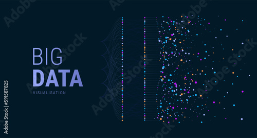 Big data visual information background. Social network concept. Connection vector background.