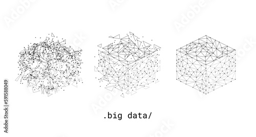 Big data visual information background. Social network concept. Connection vector background.
