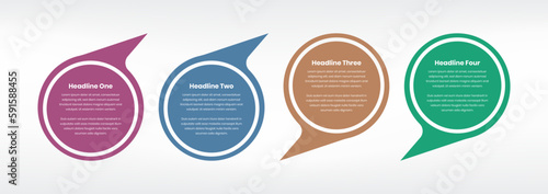 Simple infographic text presentation in single quotation mark shape