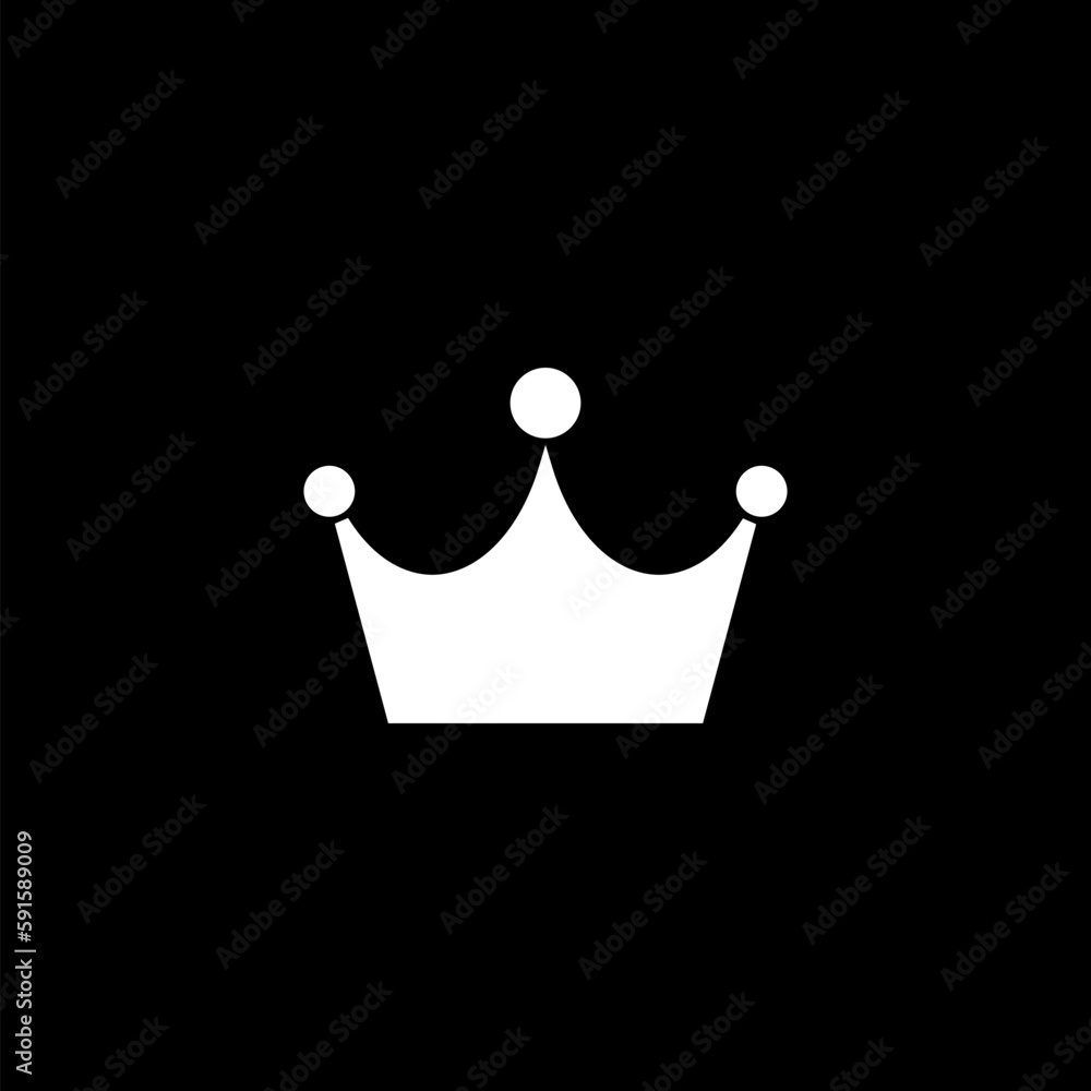King crown symbol isolated on black background King crown symbol isolated on black background
