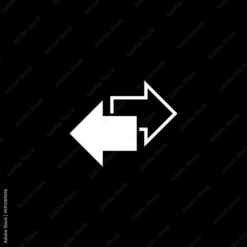 Exchange arrow icon isolated on black background Exchange arrow icon isolated on black background