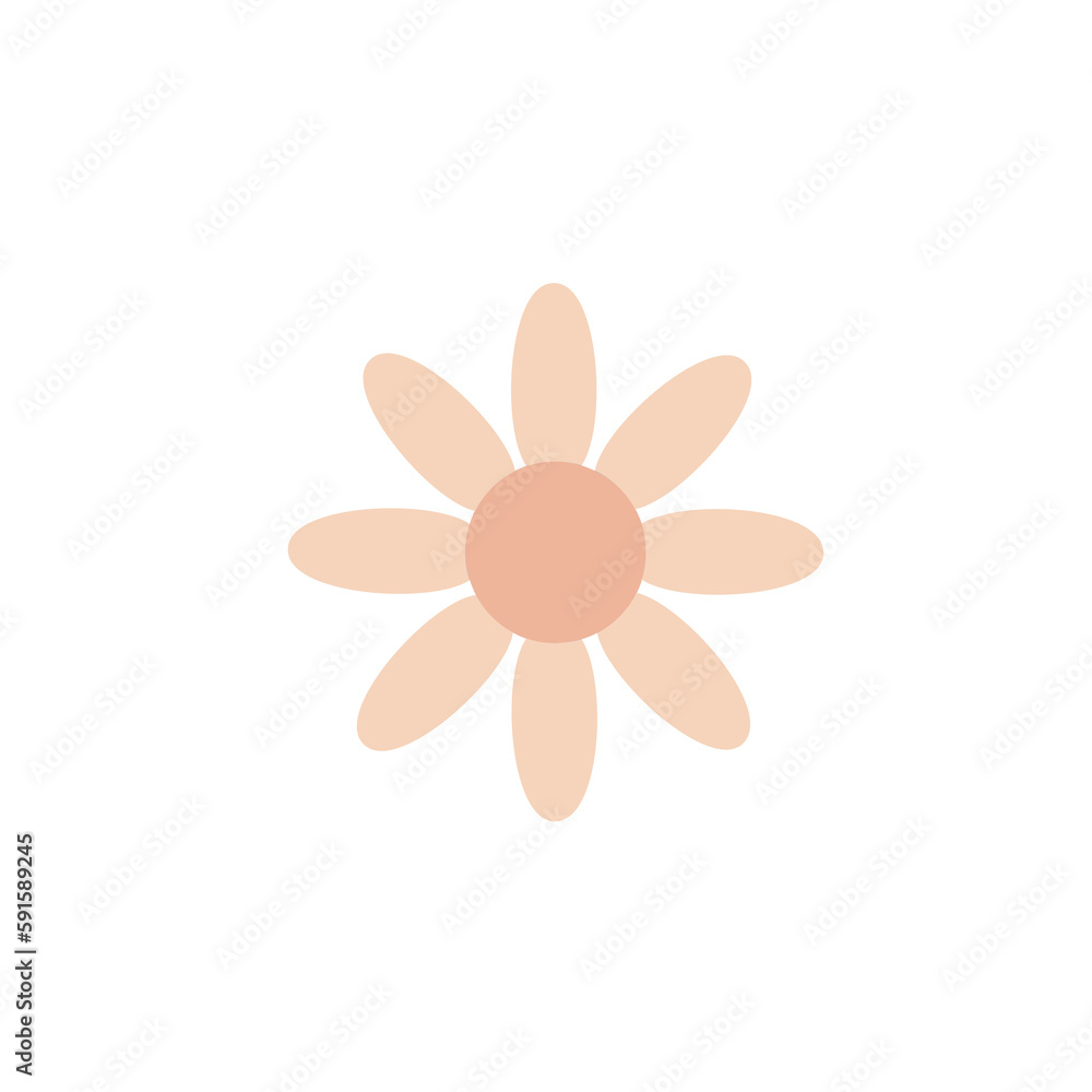 funny groovy playful flower in 60s style funny groovy playful flower in 60s style