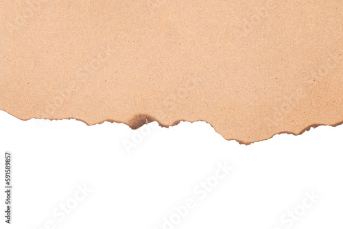 Burn brown paper half isolated on white background with clipping path